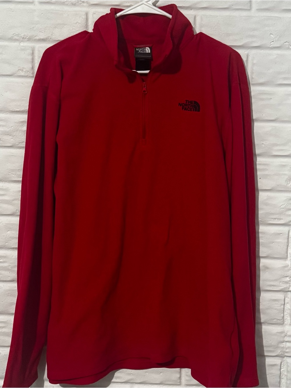 The North Face Fleece 1/4 Zip Mock Neck Pullover Sweater Men’s XL Solid Red